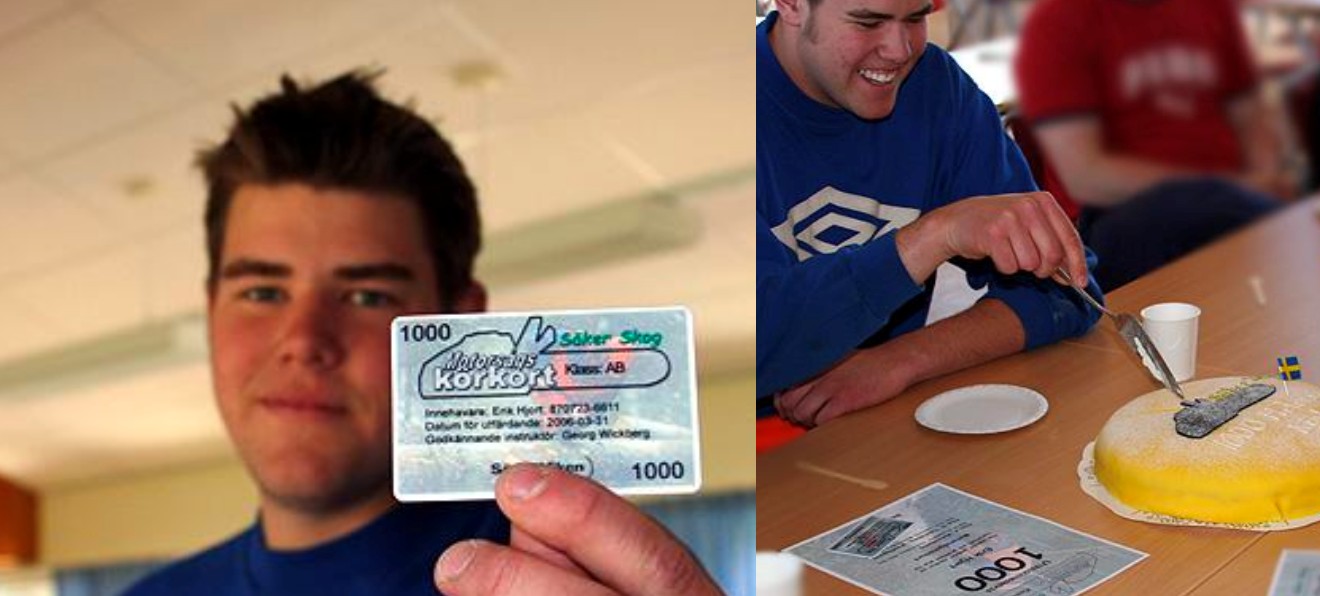 En bild på ett motorsågskörkort